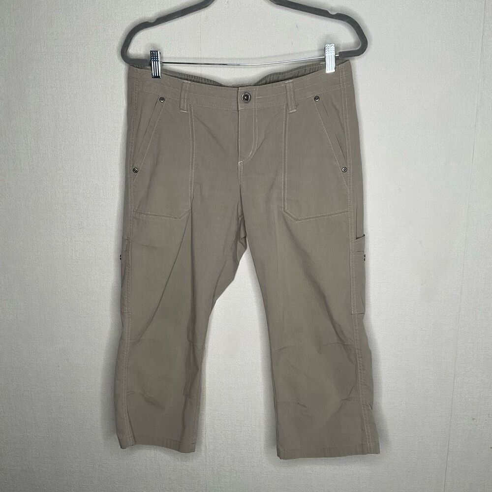 Kuhl Kendra Capri womens 10 Hiking Pants Tan Taupe Lightweight Gorpcore Outdoor